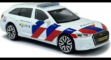 Bburago Audi A6 Politie 2019 wit/blauw/rood schaalmodel schaalmodel - 12 cm - schaal 1:43