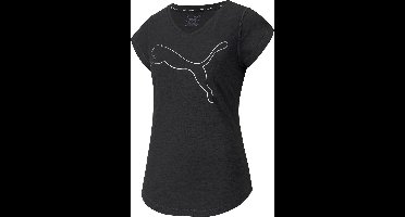 PUMA - Heather Cat Tee - Puma Black Heather - Vrouwen - Maat S
