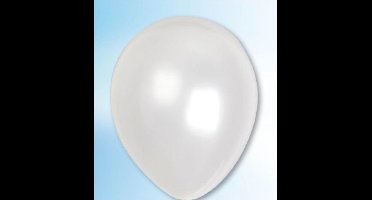 Ballonnen parel metallic wit (12,5cm, 100st)