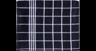 Handdoek Christelle | ft 50 x 70 cm | geruit | zwart | pak van 3 stuks