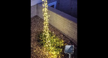 Joycome Lichtsnoer op zonne-energie, voor buiten, 1 m, 100 leds, lichtslinger, 8 modi, waterdichte lichtbundel voor gieter planten, terras, balkon, tuindecoratie