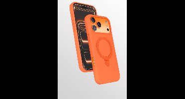Hoesje Geschikt voor iPhone 17 Pro Max hoesje zacht siliconen Oranje - Liquid Backcover ring hoesje Geschikt voor Magsafe