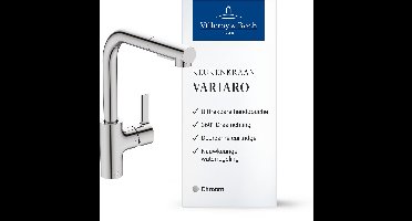 Villeroy & Boch Variaro keukenkraan, hoge druk, waterbesparend – Chroom