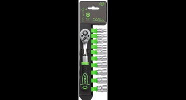 JBM 11-delige 1/4" doppenset met 72-tands ratel