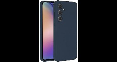 Accezz Hoesje - Geschikt voor Samsung Galaxy A55 (5G) - Liquid Silicone Backcover - Donkerblauw