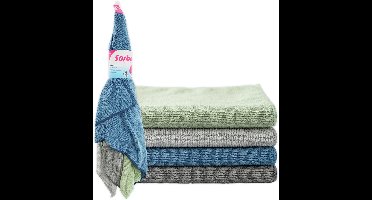 Sorbo Microvezeldoeken - Set van 4 Stuks - 40x40 cm - Schoonmaakdoeken - Streeploos & Vetvrij