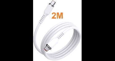 Ntech USB C Kabel 2m – usb c naar usb c 60W kabel geschikt voor Apple CarPlay, Powerbanks, Auto Accessories /Samsung A56/ A36/A26/S25 Ultra/S25 FE/A17/A16/ Tab A11 Plus / S24 Ultra / S24 FE / iPhone 17 / 17 Pro / 15 / 15 Pro / 16 / 16 Pro Max