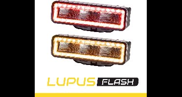 LED Werklamp Lupus Flash 54F 3.100 Lumen met Ingebouwd Positielicht in kleur rood/Amber en ingebouwde led flitser