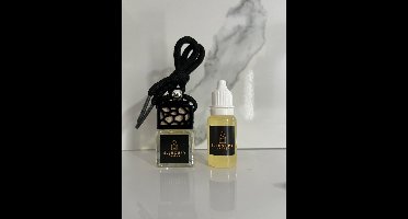 Elluxuryparfum – Autoparfum Black Opum met Navulling – Luxe Autogeur – Geurhanger Set – Tot 10 Weken Geur