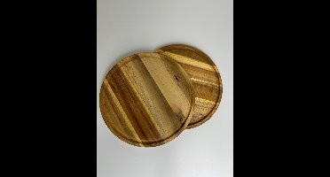 Metaltex snijplank rond, acaciahout, diameter 24 cm