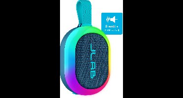 JLab Pop Mini Bluetooth Speaker Draadloos - Draagbare Muziekbox - 8 uur Batterijduur - 5 Watt - IPX6 Waterproof - Multipairing - Instelbare Party Lights - App Equalizer - Blauw
