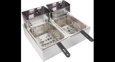 RVV® Frituurpan dubbel - Frituurpan -Zilver - ‎44cm x 55cm x 30cm