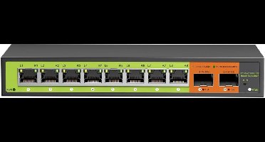 RVV® Internet Splitter - Netwerk Switch - Ethernet - 10 Ports - 2500 Mbps zilver 13cm x 7cm x 3cm