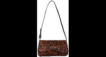 GUESS schoudertas Domitilla Flap Shoulder Bag Leopard bruine
