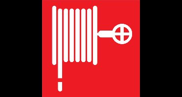 Brandhaspel Bord – 10x10 cm – Dibondplaat – Brandveiligheid Aanduiding I ISO 7010