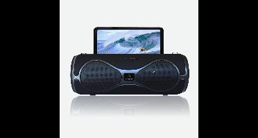 Moderne Bluetooth 5.0 luidspreker met LED verlichting, zwart - Draagbare luidspreker voor smartphones, tablets en laptops