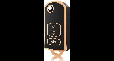 Autosleutel hoesje - TPU Sleutelhoesje - Sleutelcover - Autosleutelhoes - Geschikt voor Mazda - goud - C3 - Auto Sleutel Accessoires gadgets