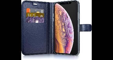 BeHello iPhone X  XS Hoesje - Gel Wallet Case Met Ruimte Voor 3 Pasjes Blauw