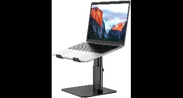 Famanu - Aluminium laptopstandaard verstelbaar voor 10-15.6 inch laptops zwart