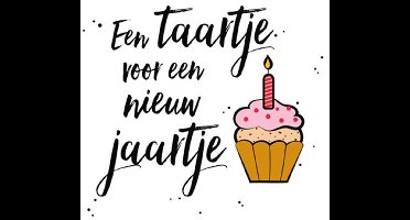 Wenskaart - Taartje Voor een Nieuw Jaartje - Met Envelop