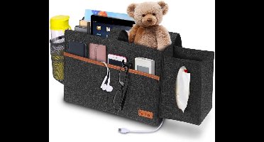 Nachtkastje Organizer Tas voor Bed en Bank - Opbergvak voor Boeken, Tablet en Afstandsbediening