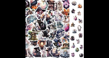 100 Stuks Donkere Heks Stickers Set - Waterdichte Vinyl Decals voor Laptop en Fles