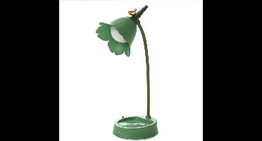 LED bureau lamp, draadloos, verstelbare hoogte, drie toon dimmen, zwaan hals, aanraking verstelbare helderheid, oplaadbaar, slaapkamer kleine bureau lamp, groen