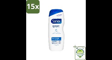 15 x Sanex – Douchegel – Expert Skin Health Protector – 600 ml - Grootverpakking - Huidversterkend - Huidbarrière - Hydratatie - Pre- En Postbiotica - Gezond Huidmicrobioom