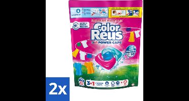 2 x Color Reus - 3+1 Power Caps - Gekleurde Was - 65 Wasbeurten - Wascapsules - Kleurwas - Wasmiddel - Kleurbescherming - Vlekkenverwijdering