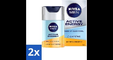 NIVEA MEN - Active Energy - Wake-up Gezichtsgel met Cafeïne - 50 ml - Voordeelverpakking - 2 stuks