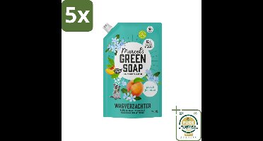 5 x Marcel’s Green Soap – Wasverzachter – Peach & Jasmine Navulling – 750 ml - Grootverpakking - Kabel - Kabels - Kabelsysteem - Kabelsysteem