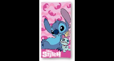 Stitch strandlaken heart Roze 70 x 140 cm polyester