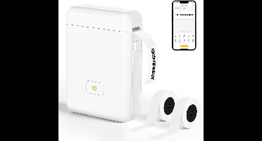 RVV® Labelmaker - Laberprinter - Draagbare Laberprinter - Bluetooth - Compact- Wit- 3cm x 9cm x 5cm