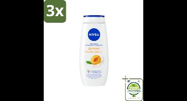 3 x Nivea - Douchegel - Soft Apricot - Huidbeschermend - 250 ml - Grootverpakking - NIVEA Douchegel - Abrikozen Douchegel - Verzorgend Douchegel - Hydraterende Douchegel - Zachte Douchegel