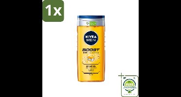 1 x NIVEA Men Boost Douchegel 250 ml - NIVEA MEN - Douchegel - Cafeïne - Verfrissend - 24 Uur Fris