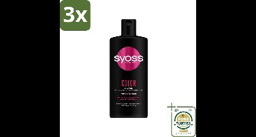 3 x Syoss Color Shampoo - Shampoo - Kleurbehoud - 440 ml - Grootverpakking - Kleurbehoud Haar - Gekleurd Haar - Highlights - Salonkwaliteit Shampoo - Verzegeling Kleurpigmenten