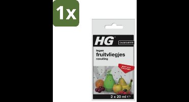 1 x HG X - Fruitvliegjesval Navulling - Goed Voor 4 Maanden - 2 Vallen - Fruitvliegjesval Navulling - Fruitvliegjesval Vullen - Fruitvliegjes Val - Fruitvliegjes Val Navulling - Fruitvliegjes Val 4 Maanden