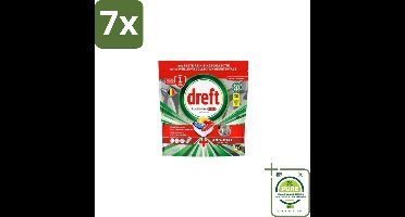 7 x Dreft – Vaatwastabletten – Platinum Plus All-in-One – Original – 30 Tabletten - Grootverpakking - Vaatwastabletten - Anti-dofheid - Glasbescherming - Machinezorg - Vaatwasser