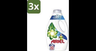 Ariel – Vloeibaar Wasmiddel – Active Odor Defense – 990 ml – 22 wasbeurten - Bulkverpakking - 3 stuks