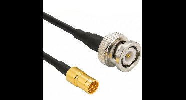 SMB (m) - BNC (m) kabel - RG174 - 50 Ohm / zwart - 2 meter