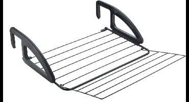 Tomado - Droogrek Hangend Bries - 6 meter drooglengte - Ophangen aan radiator, deur, douchewand of balkon - Verstelbare ophanghaken - Zwart