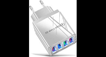 35W 4 Poorts USB Snellaadblok met Quick Charge 3.0 - Universele Multi USB Oplader voor Smartphones en Tablets - Veilig en Compact