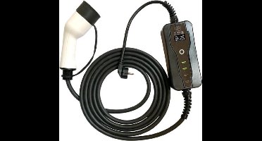 Pro EV Mobiele Lader Type 1 vanaf stopcontact EU - 5 meter - 16A - Fase 1 | Laadkabel type 1 auto