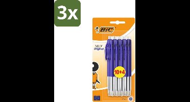 BIC - M10 Original - Balpennen met Kliksysteem - Blauw - 1 mm Punt - 14 Pennen - Bulkverpakking - 3 stuks