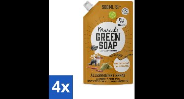 Marcel's Green Soap - Allesreiniger Spray - Navulling - Sandelhout & Kardemon - Frisse reiniging - 500 ml - Voordeelverpakking - 4 stuks