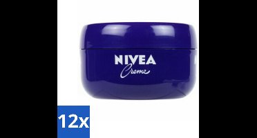 12 x NIVEA - Crème - Pot - Verzorgend - Droge Huid - Hydraterend - 200 ml - NIVEA Crème - Verzorging - Hydraterende Crème - Droge Huid - Crème Voor Gezicht