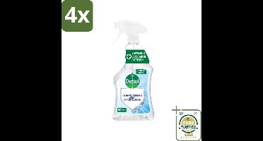 Dettol - Allesreiniger Spray - Krachtige Hygiëne - Zonder Bleek - 500 ml - Voordeelverpakking - 4 stuks - Badkamervuil - Kalk