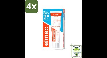 Elmex – Tandpasta – Anti-Cariës – 2x75 ml - Voordeelverpakking - 4 stuks - Tandpasta tegen gaatjes - Aminfluoride tandpasta