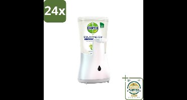 Dettol - Automatische Zeepdispenser - No-Touch Zilver met Aloe Vera - 250 ml - Voordeelverpakking - 24 stuks - Antibacterieel - Aloe vera