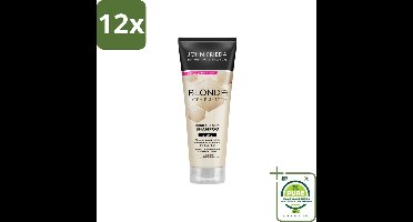 John Frieda – Shampoo – Blonde+ Repair Bond Building – Herstellend – 250 ml - Voordeelverpakking - 12 stuks - Blond haar herstellen - Beschadigd haar herstellen